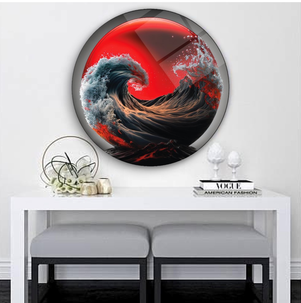 Dalga Yuvarlak Cam Tablo