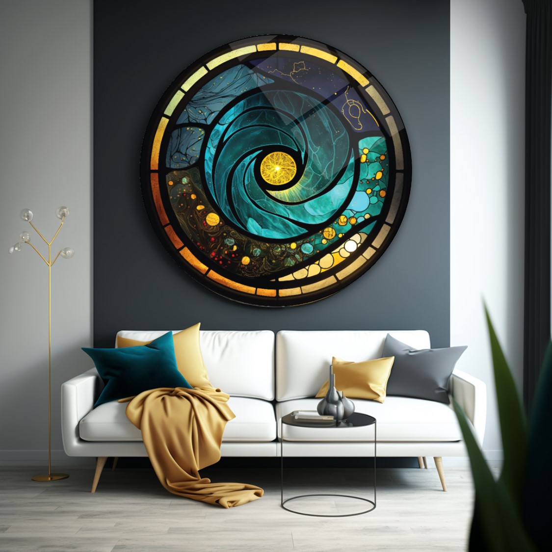 Vitray Yuvarlak Cam Tablo