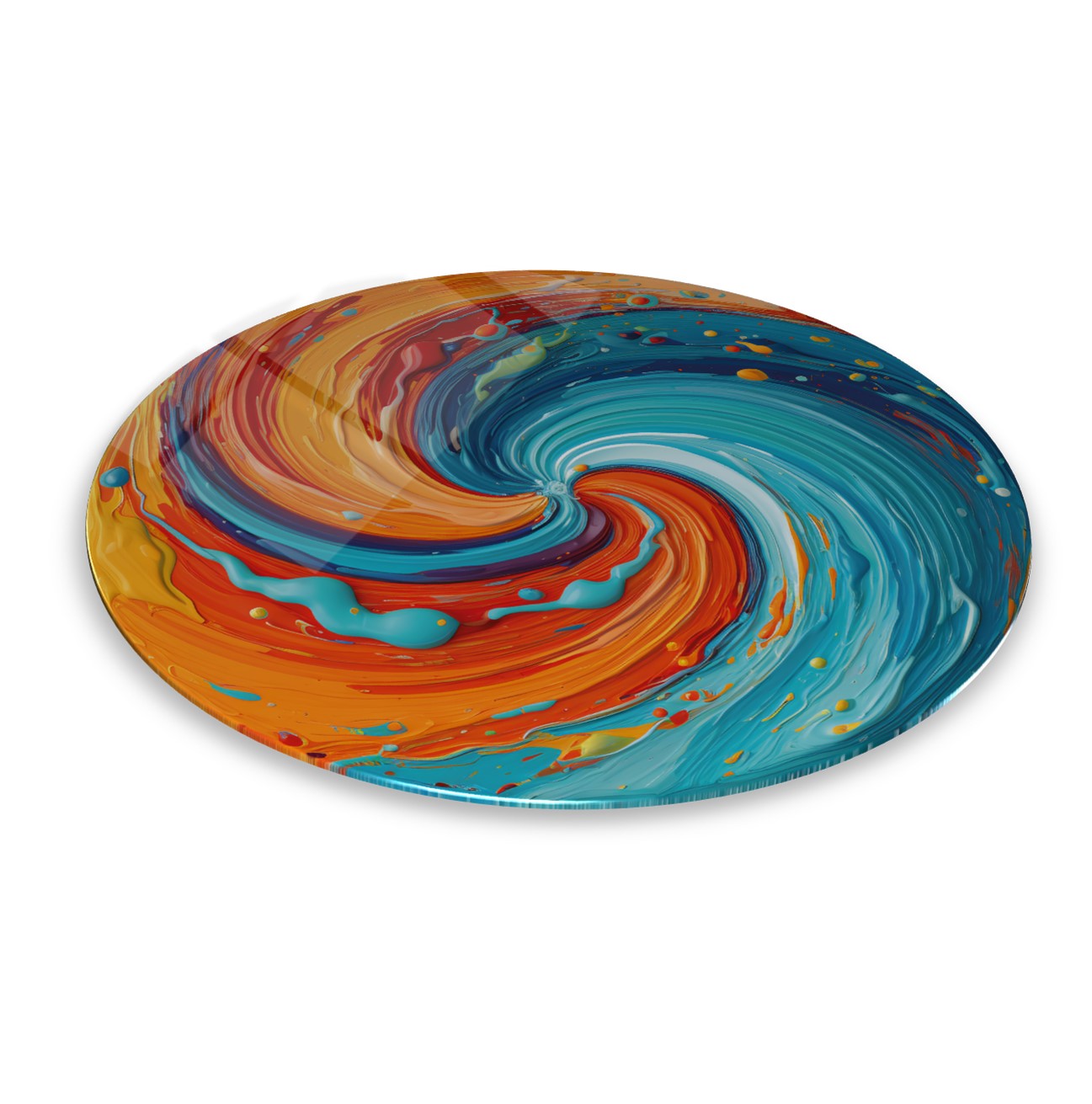 Soyut Yuvarlak Cam Tablo