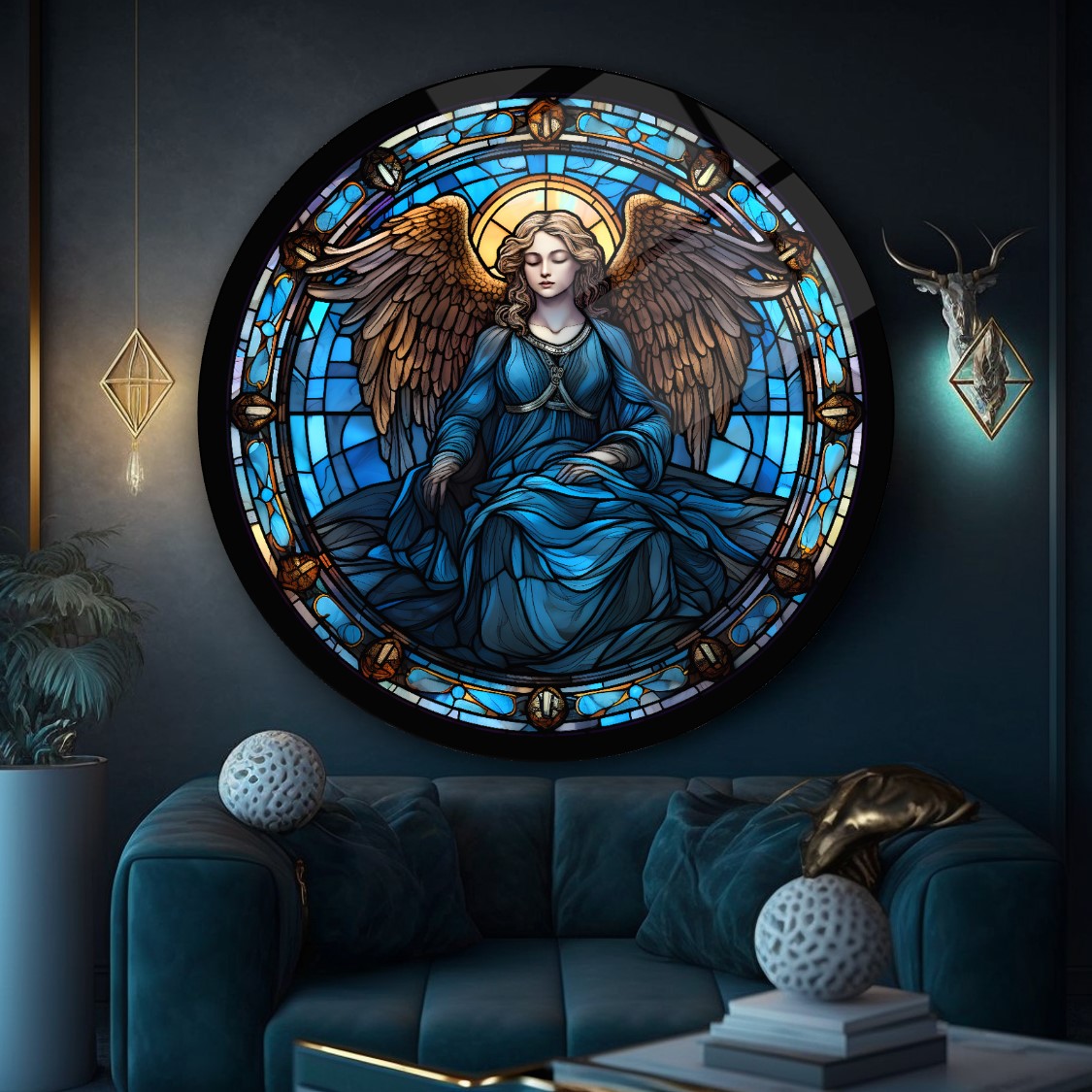 Melek Yuvarlak Cam Tablo